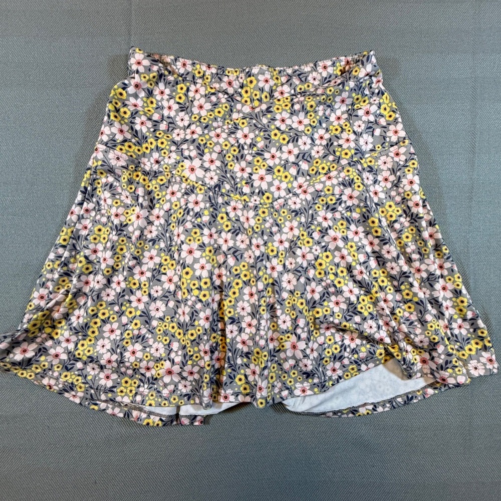 Kyodan Floral Athletic Skort Womens XS Grey Pink Yellow Tennis Golf  2131